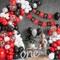 138pcs Red Black and White Balloon Garland Arch Kit with Different Size Red Black White Silver Confetti Balloons for Shower Birthday New Year Graduation Wedding Racing Car Poker Party Decorations